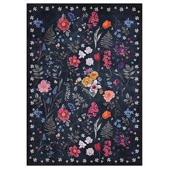 Boho Area Rugs with Floral Pattern Soft Reversible Boho Rug for Living Room