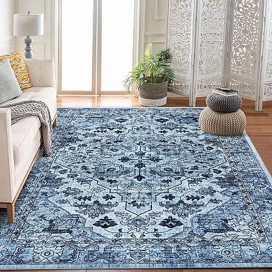 Grey Pearl Velvet Rug High Pile Abstract Print Washable Foldable Plush Mat