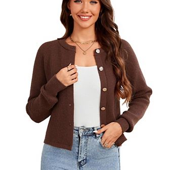 Women's Cardigan Sweaters Long Sleeve Chunky Knit Button Up Fall Winter Jacket Casual Outwear