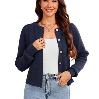 Women's Cardigan Sweaters Long Sleeve Chunky Knit Button Up Fall Winter Jacket Casual Outwear