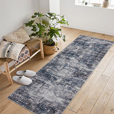 Pearl Velvet Rug Polyester Washable Foldable Mat with Abstract Print for Home