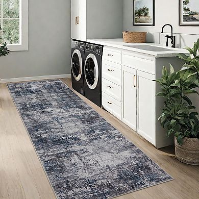 Pearl Velvet Rug Polyester Washable Foldable Mat with Abstract Print for Home