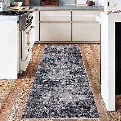 Pearl Velvet Rug Polyester Washable Foldable Mat with Abstract Print for Home