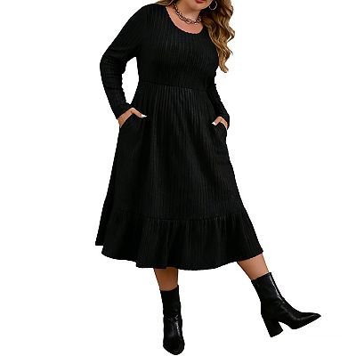 plus size knit maxi dress Womens Plus Size Shelf Bra Ribbed Knit Side Slit Dress, Lavender, Size 3X