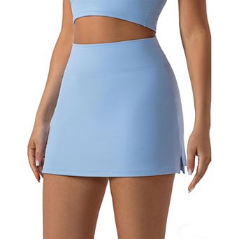 Women's Athletic Skort High Waist with Built-in Shorts Side Slit Tennis Golf Skirt