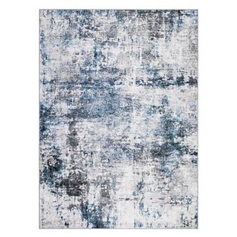 Plush Pearl Velvet Rug High Pile Abstract Print Washable Foldable Mat for Home