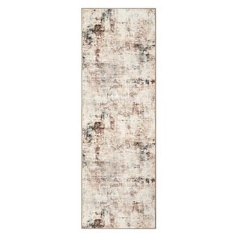 Plush Pearl Velvet Rug High Pile Abstract Print Washable Foldable Mat for Home