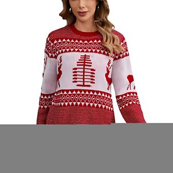 Women's Christmas Sweater European Loose Fit Soft Knit Cozy Holiday Pullover