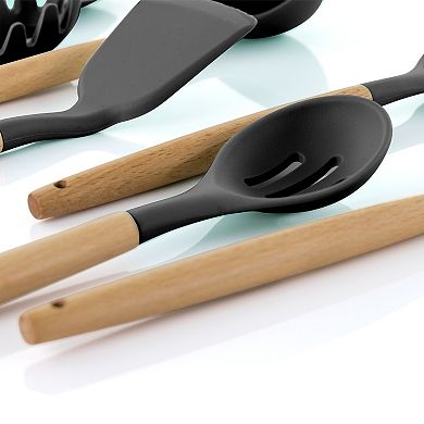 Megachef Pro Silicone and Wood Cooking Utensils, Set of 9