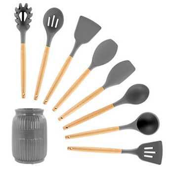 Megachef Pro Silicone and Wood Cooking Utensils, Set of 9