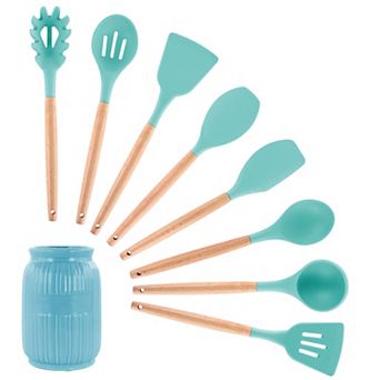 Megachef Pro Silicone and Wood Cooking Utensils, Set of 9