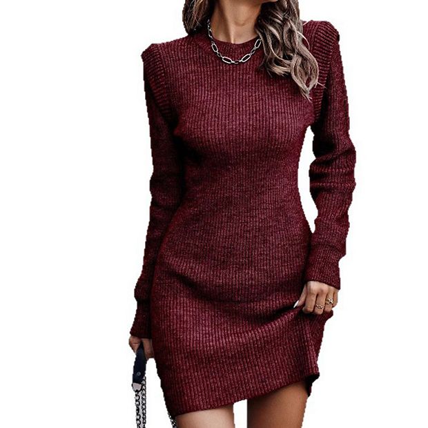 fitted lace wedding dress Kylie Ribbed Midi Sweater Dress main image 1