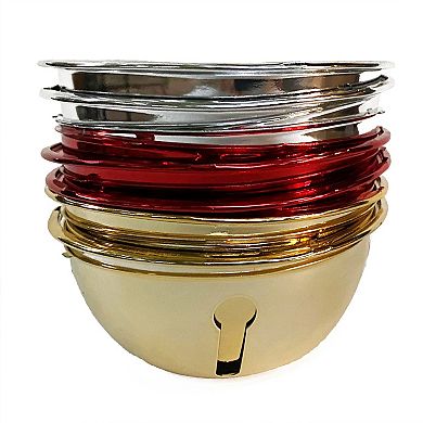 Adapt™ Nesting Jingle Bells (Mixed Shiny Gold, Red & Silver 6-Pack) 120mm (4.7 inch)
