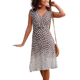 Lascana Women's Polka Dot V-Neck Dress