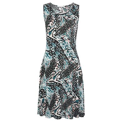 Lascana Women's Printed Keyhole Dress