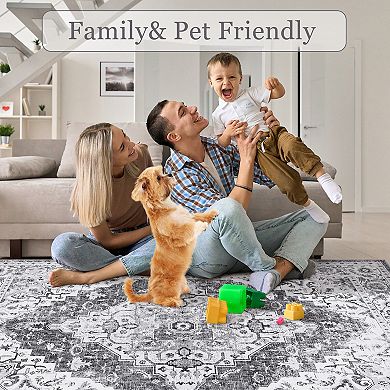 Washable Boho Accent Area Rugs Runner Rugs Neutral Carpet for Living Room Nursery Office Hallway