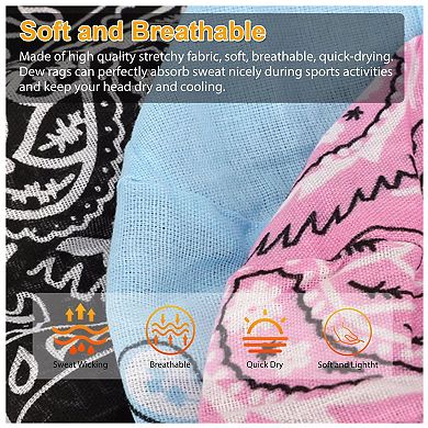 Breathable Head Wrap Bandana Caps 6 Pcs