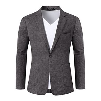 Men's Lightweight Sport Coats and Blazers Linen Suit Jacket Casual Blazer One Button Summer Daily