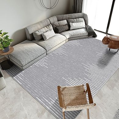 Garvee Stain Resistant Geometric Carpet Soft Washable Throw Carpet for Bedroom Living Room