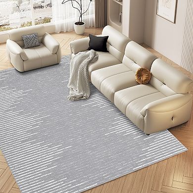 Garvee Stain Resistant Geometric Carpet Soft Washable Throw Carpet for Bedroom Living Room