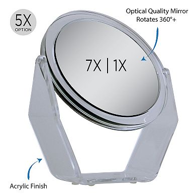 Dual Countertop Vanity Mirror — 7X/1X Magnification (360° Swivel)