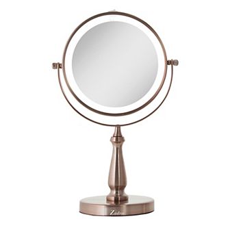 LED Lighted Vanity Mirror — 8X/1X Dual Magnification (360° Swivel, Cordless)