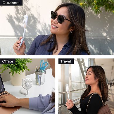 Hands-Free Cat Ear Fan with Rechargeable Battery Suction Cup Mounting and 3 Speeds Control