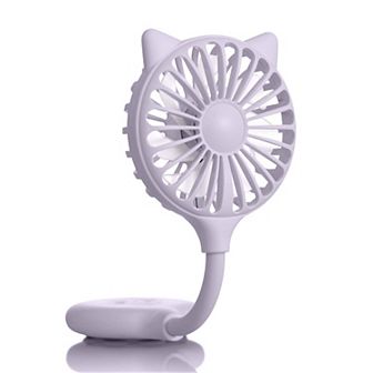 Hands-Free Cat Ear Fan with Rechargeable Battery Suction Cup Mounting and 3 Speeds Control