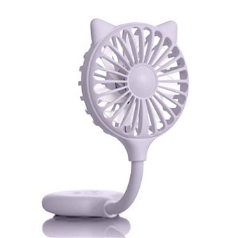 Hands-Free Cat Ear Fan with Rechargeable Battery Suction Cup Mounting and 3 Speeds Control
