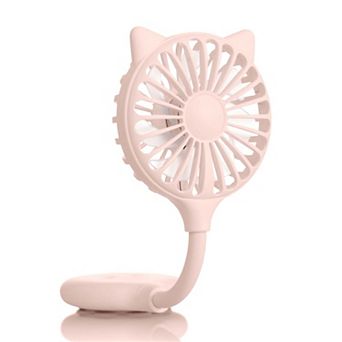 Hands-Free Cat Ear Fan with Rechargeable Battery Suction Cup Mounting and 3 Speeds Control