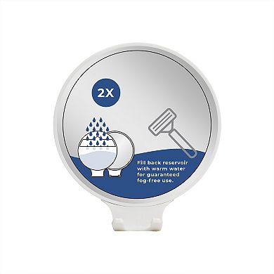 Water-Fill Fogless Shaving Mirror — 2X Magnification + Razor Holder