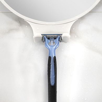 Water-Fill Fogless Shaving Mirror — 2X Magnification + Razor Holder