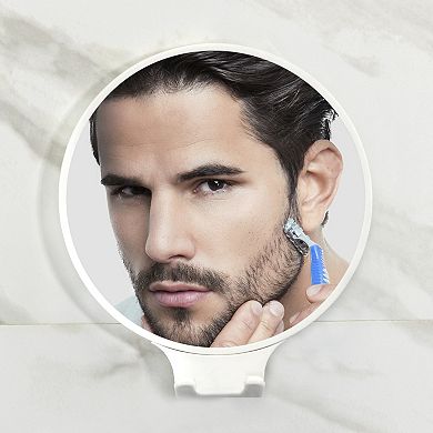 Water-Fill Fogless Shaving Mirror — 2X Magnification + Razor Holder