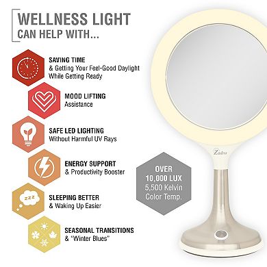 Mood Therapy LED Vanity Mirror — 8X/1X Dual Magnification