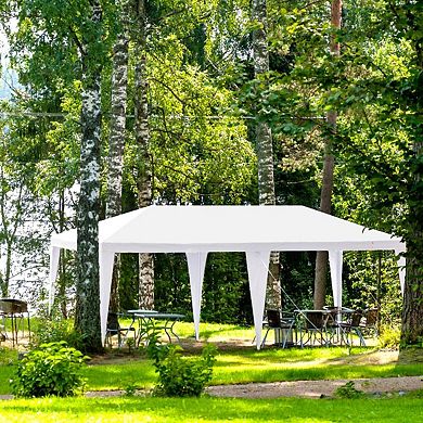 10 x 20 Feet 6 Sidewalls Canopy Tent with Carry Bag-White