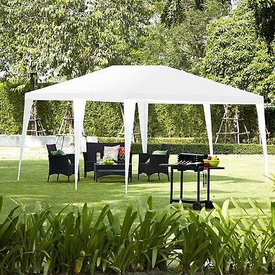 10 x 20 Feet 6 Sidewalls Canopy Tent with Carry Bag-White