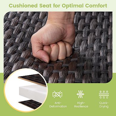 All Weather Outdoor 2-Person Swing Glider Bench with Quick Dry Foam Seat