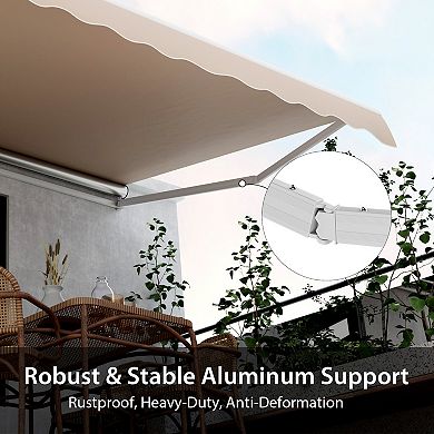 Manual Retractable Awning 10 x 8 Ft Patio Sun Shade