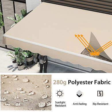 Manual Retractable Awning 10 x 8 Ft Patio Sun Shade