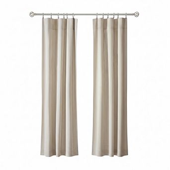 Classic Stripe Printed Tailored Curtain Panel Pair 3" Rod Pocket