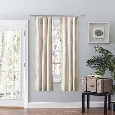 Classic Stripe Printed Tailored Curtain Panel Pair 3" Rod Pocket