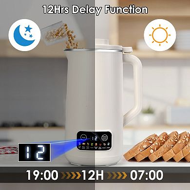 27OZ Automatic Nut & Soy Milk Maker with Delay Timer, Self-Cleaning & Keep Warm