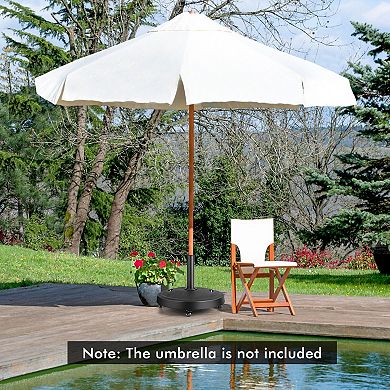 Patio Umbrella Base 51 Lb Weighted Stand with Wheels and Handles