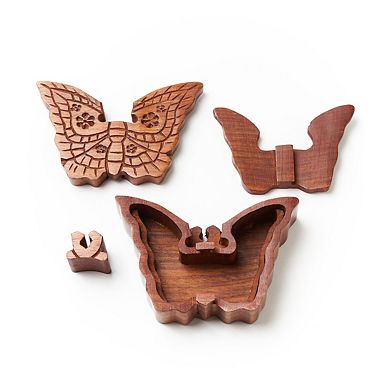 Butterfly Puzzle Box - Handcrafted Sheesham Wood