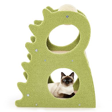 2-tier Modern Cat Tree For Indoor Cats With Rotatable Sisal Scratching Ball