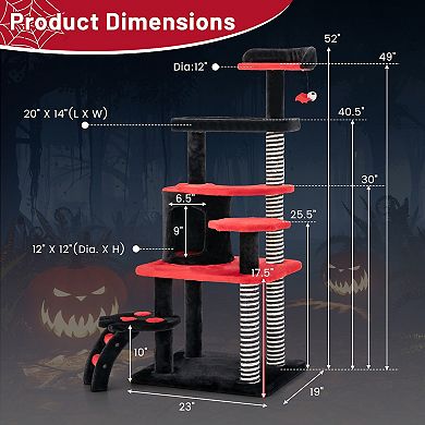 Gothic Cat Tree With Cat Bed Cat Condo And Sisal Scratching Post