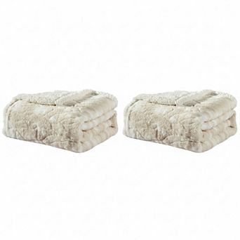 Alaska Sherpa Decorative Super Soft Throw Blanket for Sleep/Decor 2 Pack