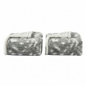Alaska Sherpa Decorative Super Soft Throw Blanket for Sleep/Decor 2 Pack
