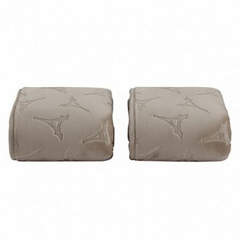 Eiffel Tower Embossed Decorative Super Soft Throw Blanket for Sleep/Decor 2 Pack