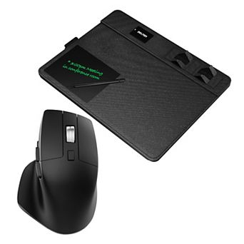 Delton S18 Wireless Mouse & Charging Mouse Pad Bundle, Black